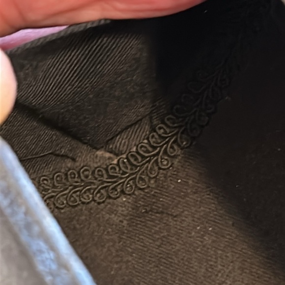 Vintage rhinestone silver velvet steel clutch shoulder bag - Picture 6 of 9